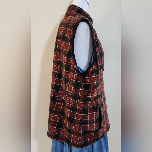 Laura Scott Plaid Zip-up Vest Women's Size XL - Picture 4 of 8